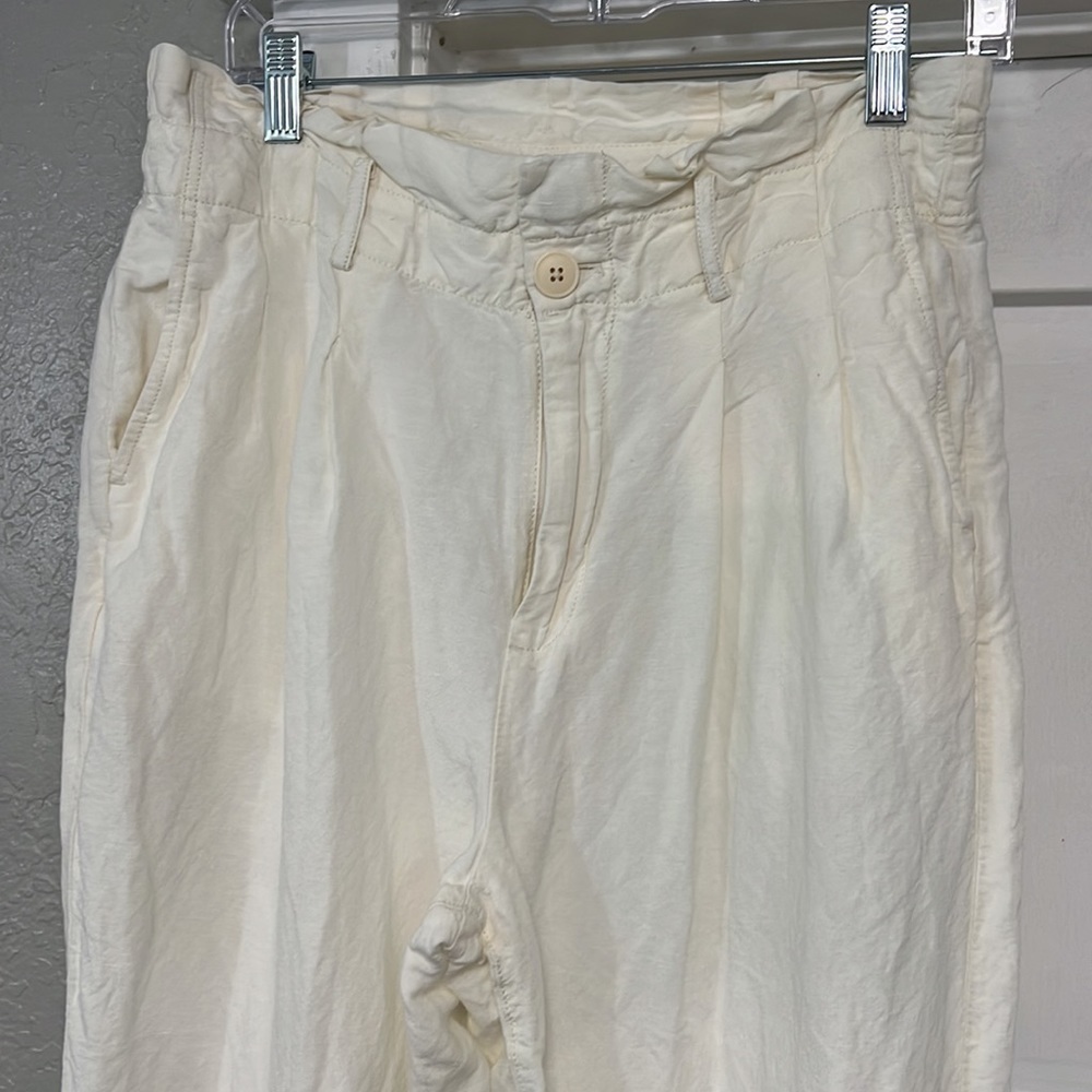 MADEWELL LINEN BLEND HIGH WAISTED PLEATED TROUSER PANTS - Picture 4 of 16